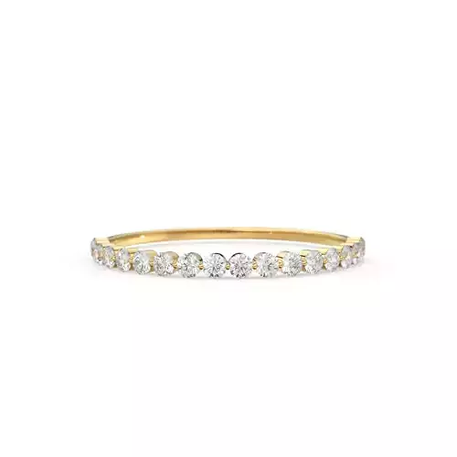 Round Cut Diamond Full Eternity Wedding Band Zircon Gold Ring