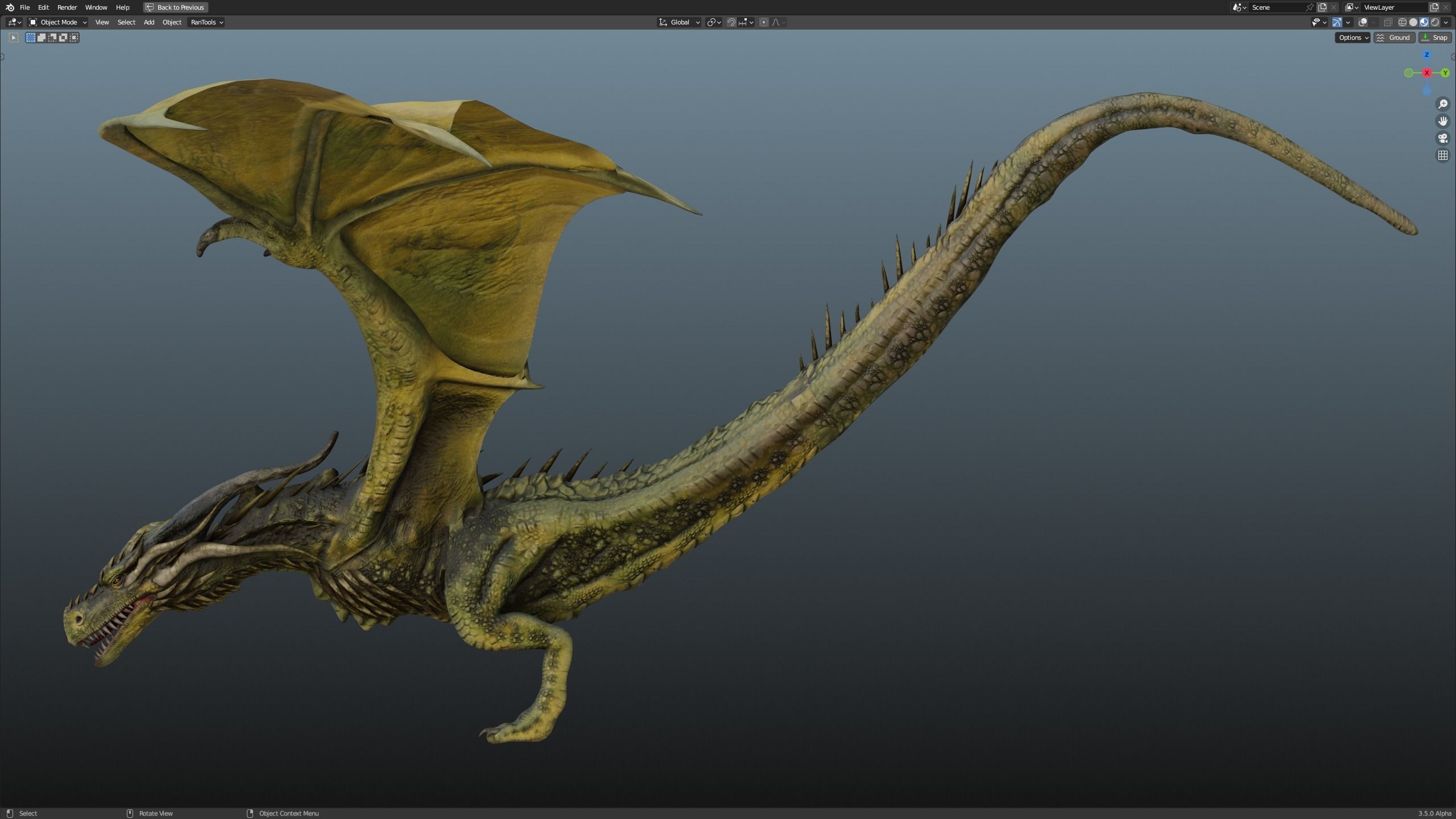 Dragon Low-poly 3D model_3