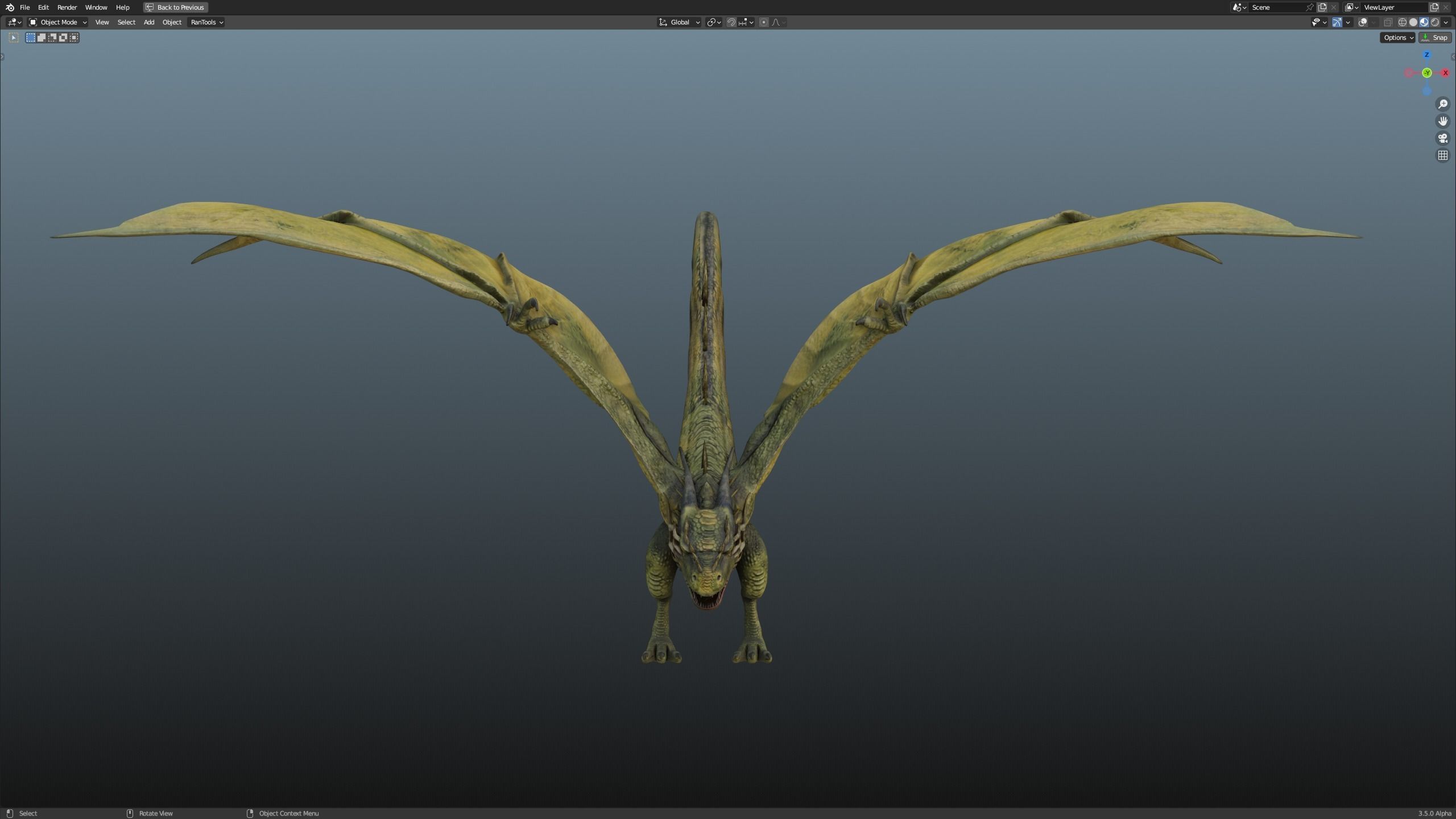 Dragon Low-poly 3D model_4