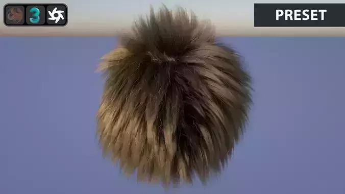 Octane fur hair preset 3ds Max Ornatrix 3D model