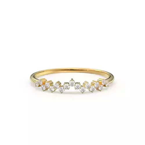 Diamond Round Half Eternity Wedding Band Zircon Cluster Ring