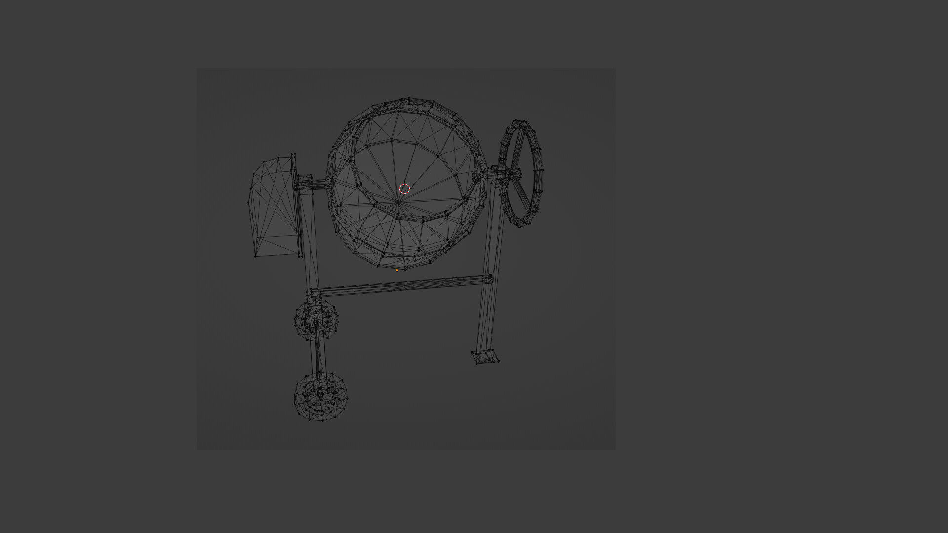 Cement mixer Low-poly 3D model_5