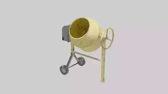 Cement mixer Low-poly 3D model