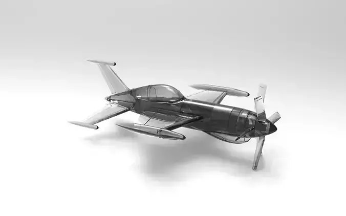 lockhead airplane with propellers 3D print model