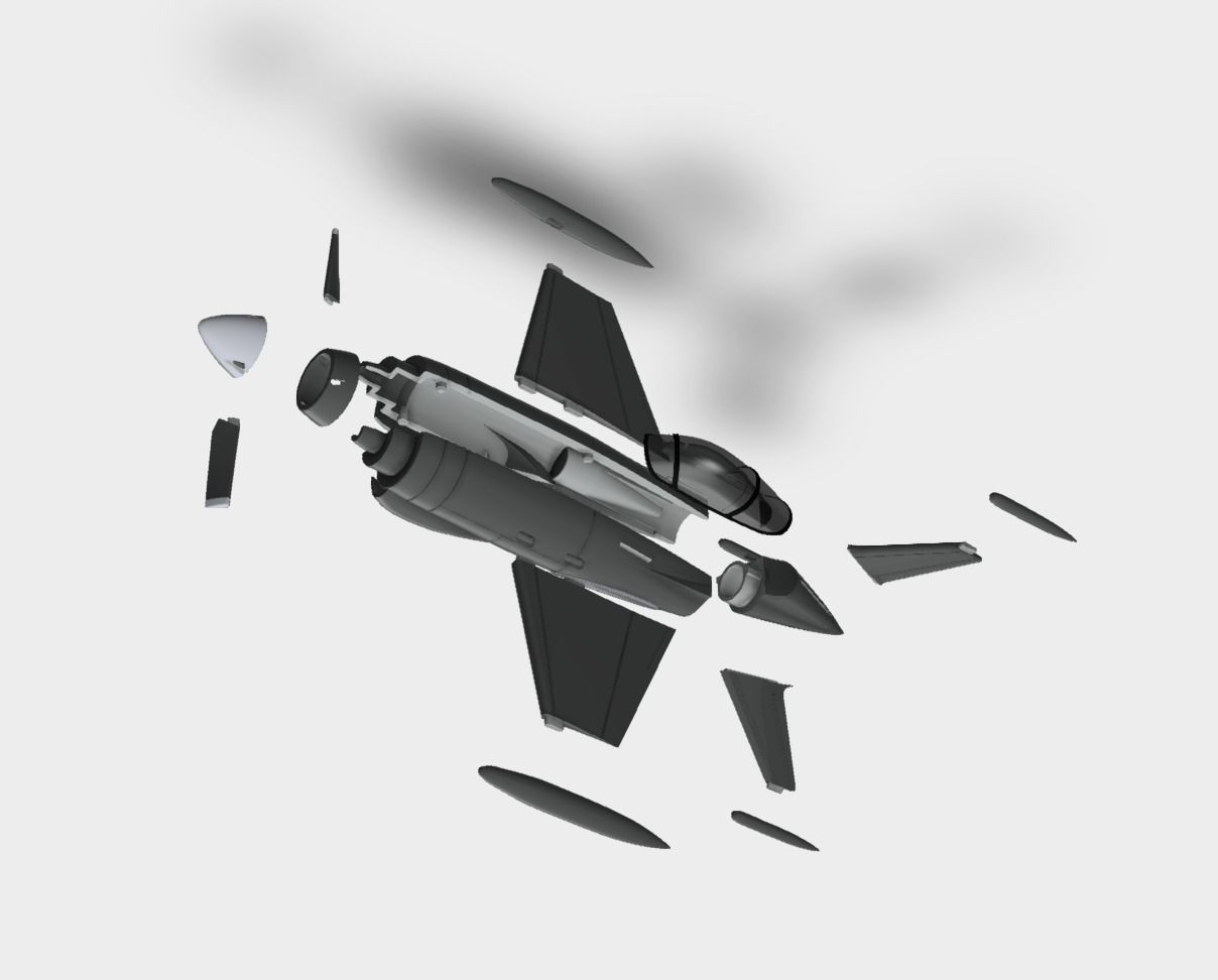 lockhead airplane with propellers 3D print model_3