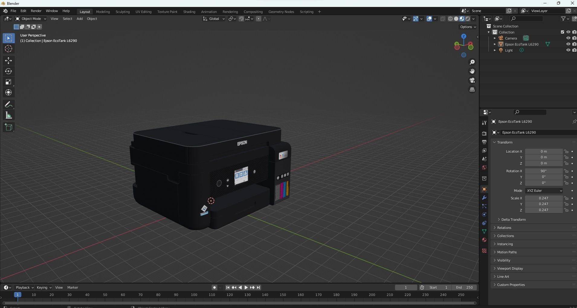 Epson EcoTank L6290 Low-poly 3D model_18