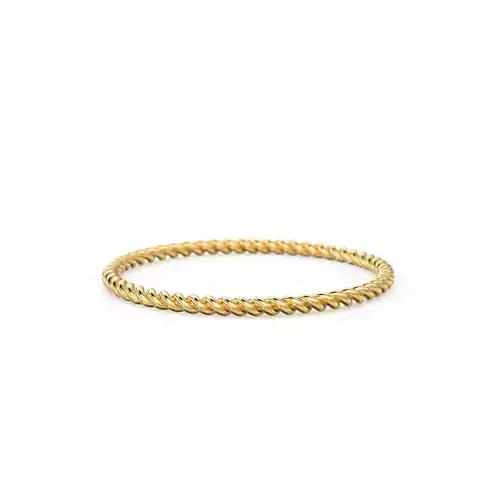 Rope Twisted Gold Band Simple Delicate Stacking Dainty Ring