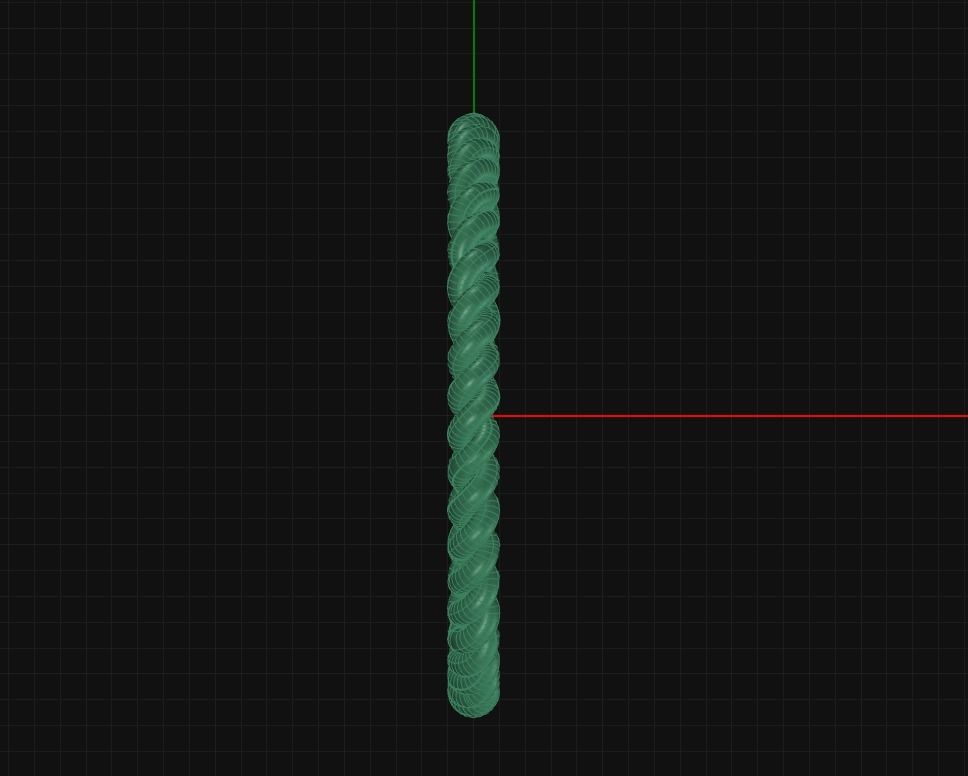 Rope Twisted Gold Band Simple Delicate Stacking Dainty Ring 3D print model_4