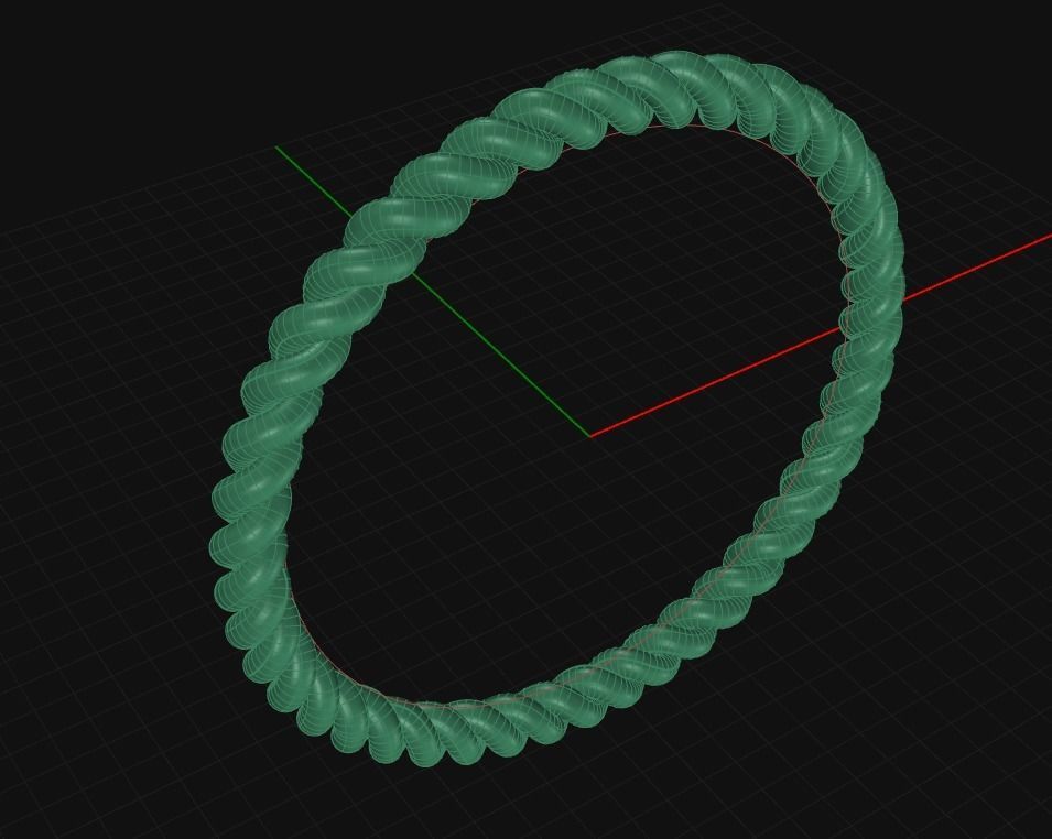 Rope Twisted Gold Band Simple Delicate Stacking Dainty Ring 3D print model_1