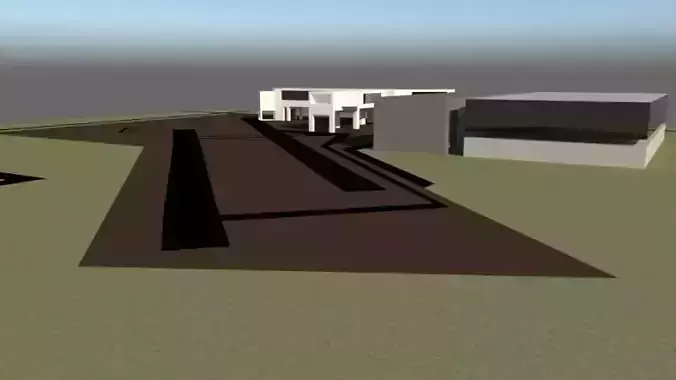 The Luke airport  Low-poly 3D model