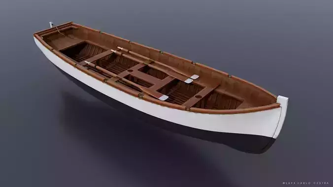 WW2 Italian 8m60cm Lifeboat Low-poly 3D model