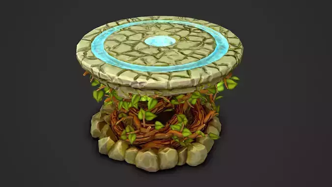 Stylized Druid Stone Table 3D model