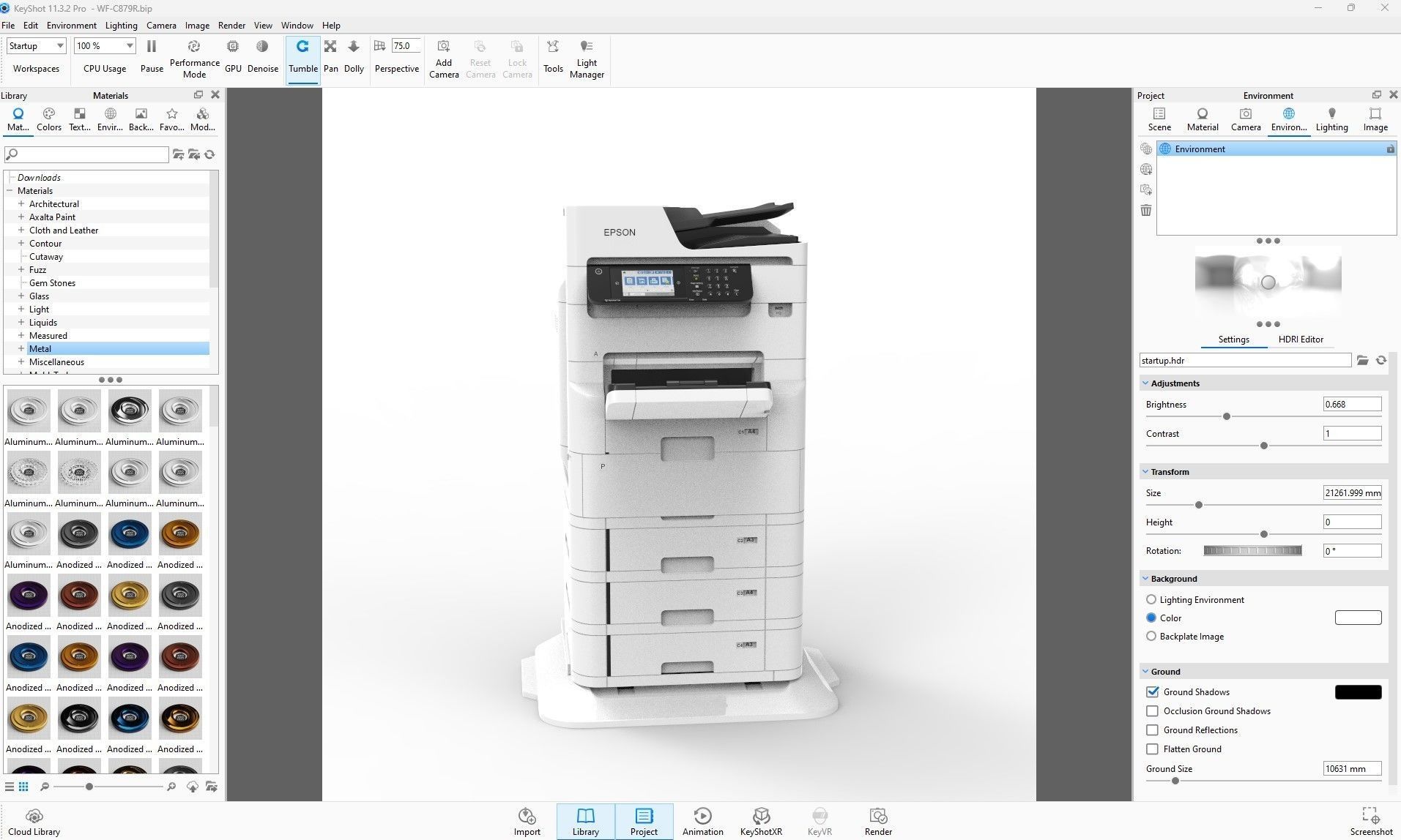 Epson WorkForce Pro WF-C879R Multifunction Color Printer Low-poly 3D model_21