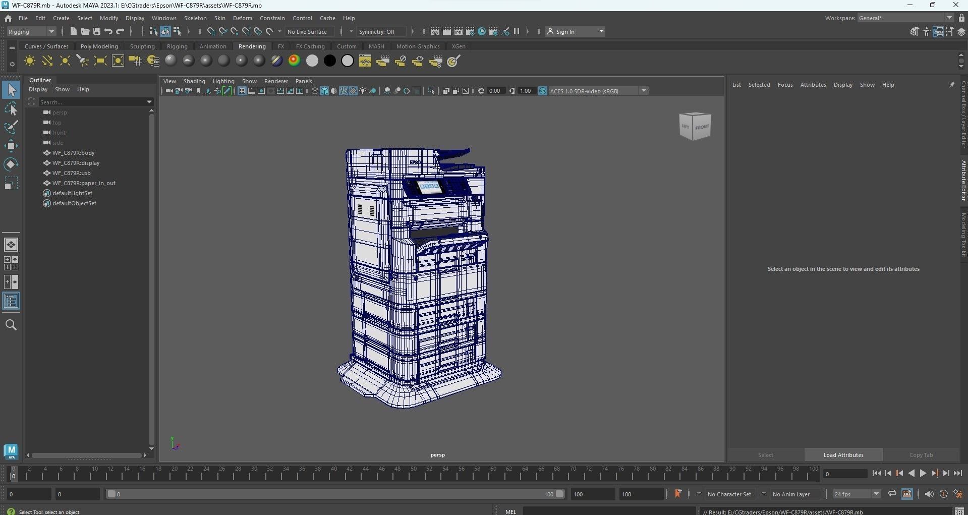 Epson WorkForce Pro WF-C879R Multifunction Color Printer Low-poly 3D model_23