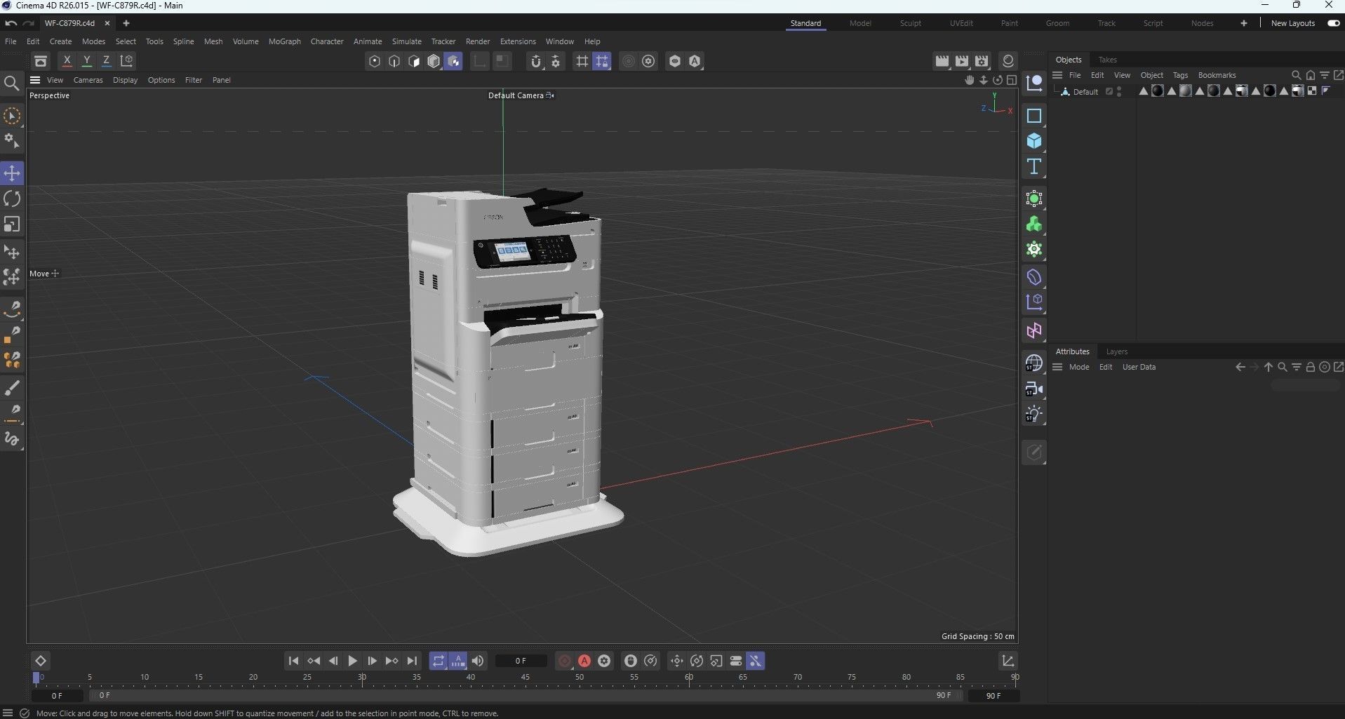 Epson WorkForce Pro WF-C879R Multifunction Color Printer Low-poly 3D model_18