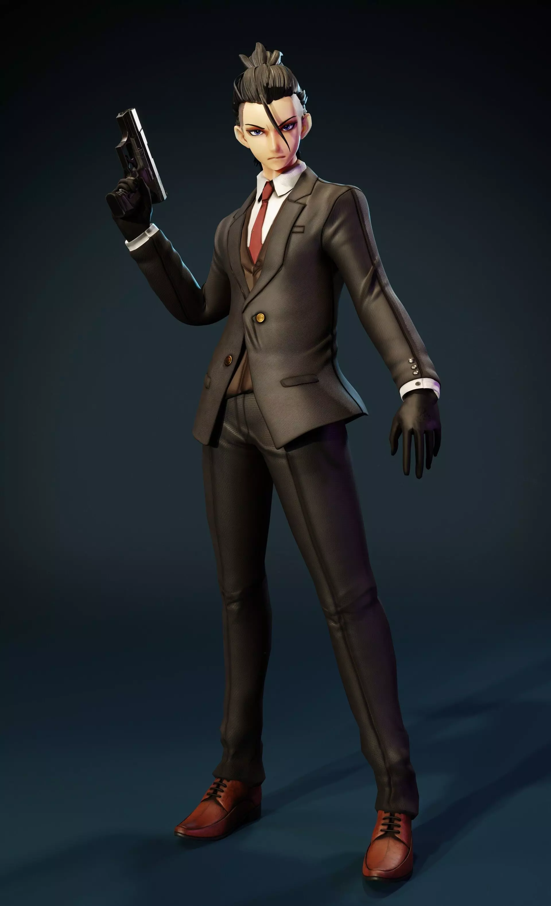 Rei Suwa Buddy Daddies Low-poly 3D model_0