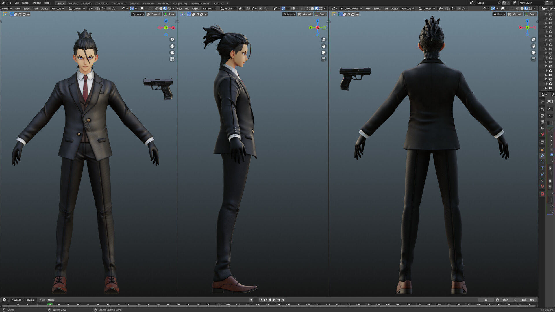 Rei Suwa Buddy Daddies Low-poly 3D model_4