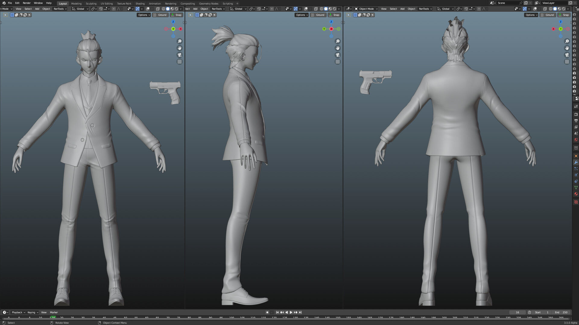 Rei Suwa Buddy Daddies Low-poly 3D model_5