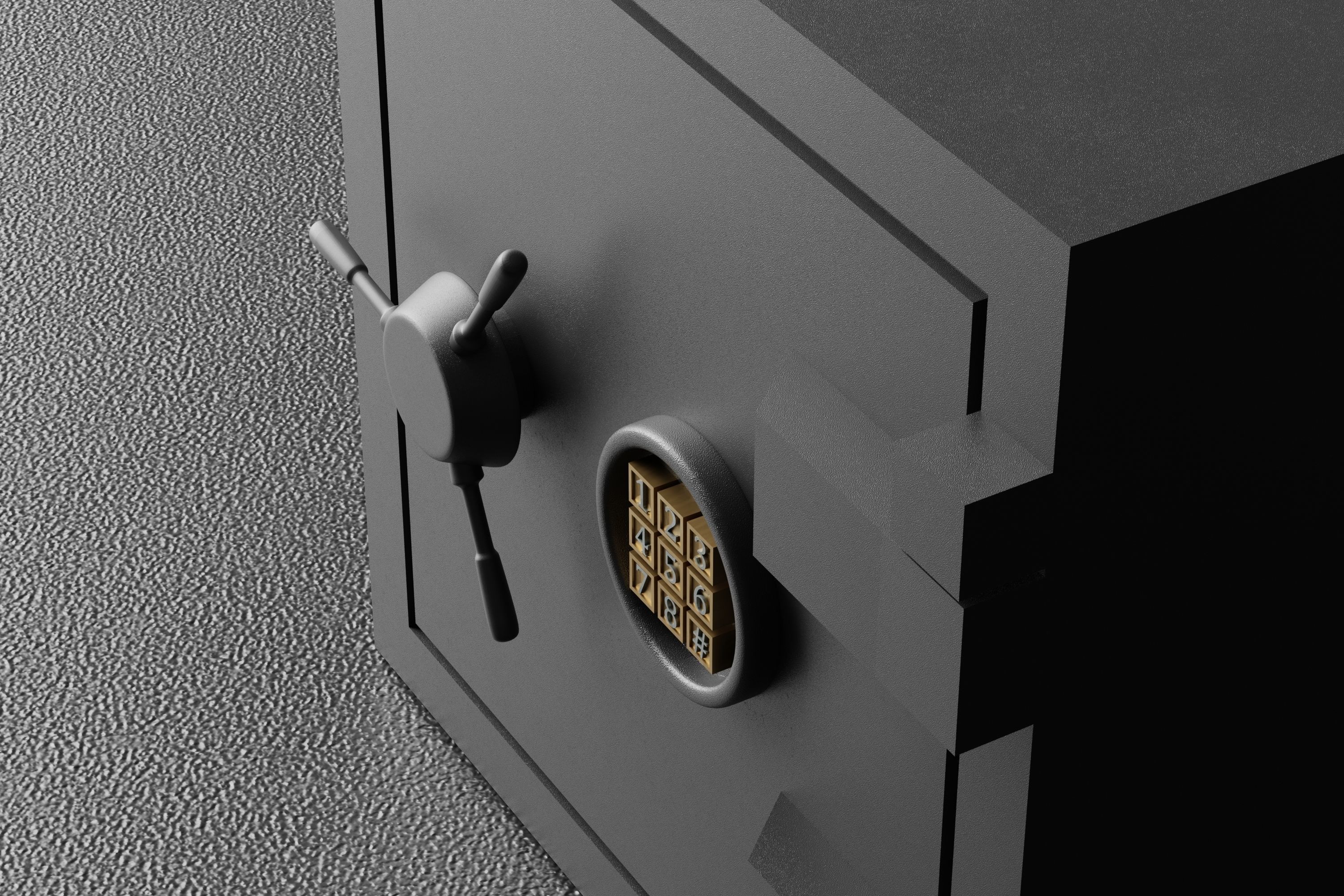 Metal Safe  Low-poly 3D model_2