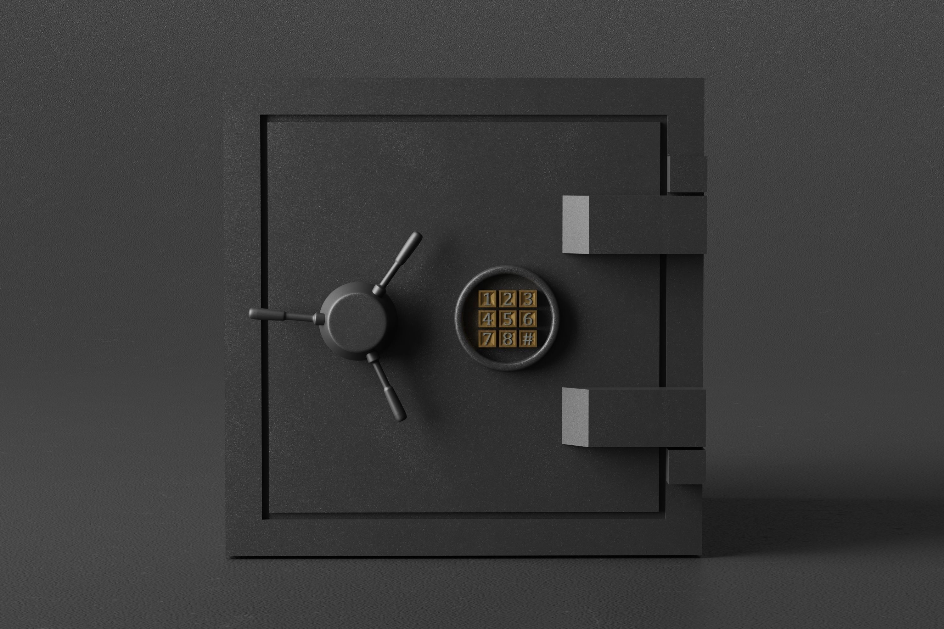 Metal Safe  Low-poly 3D model_4