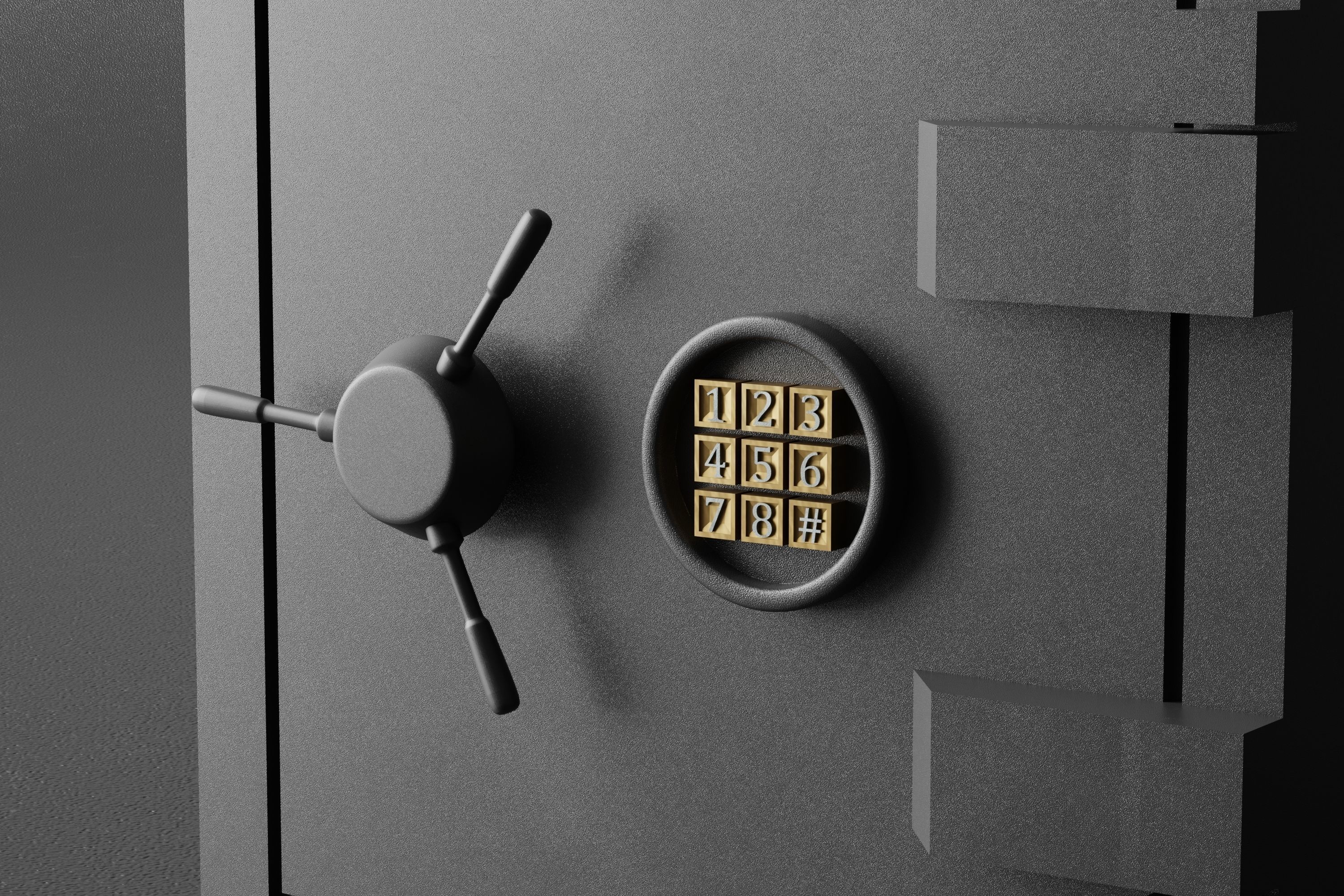 Metal Safe  Low-poly 3D model_1