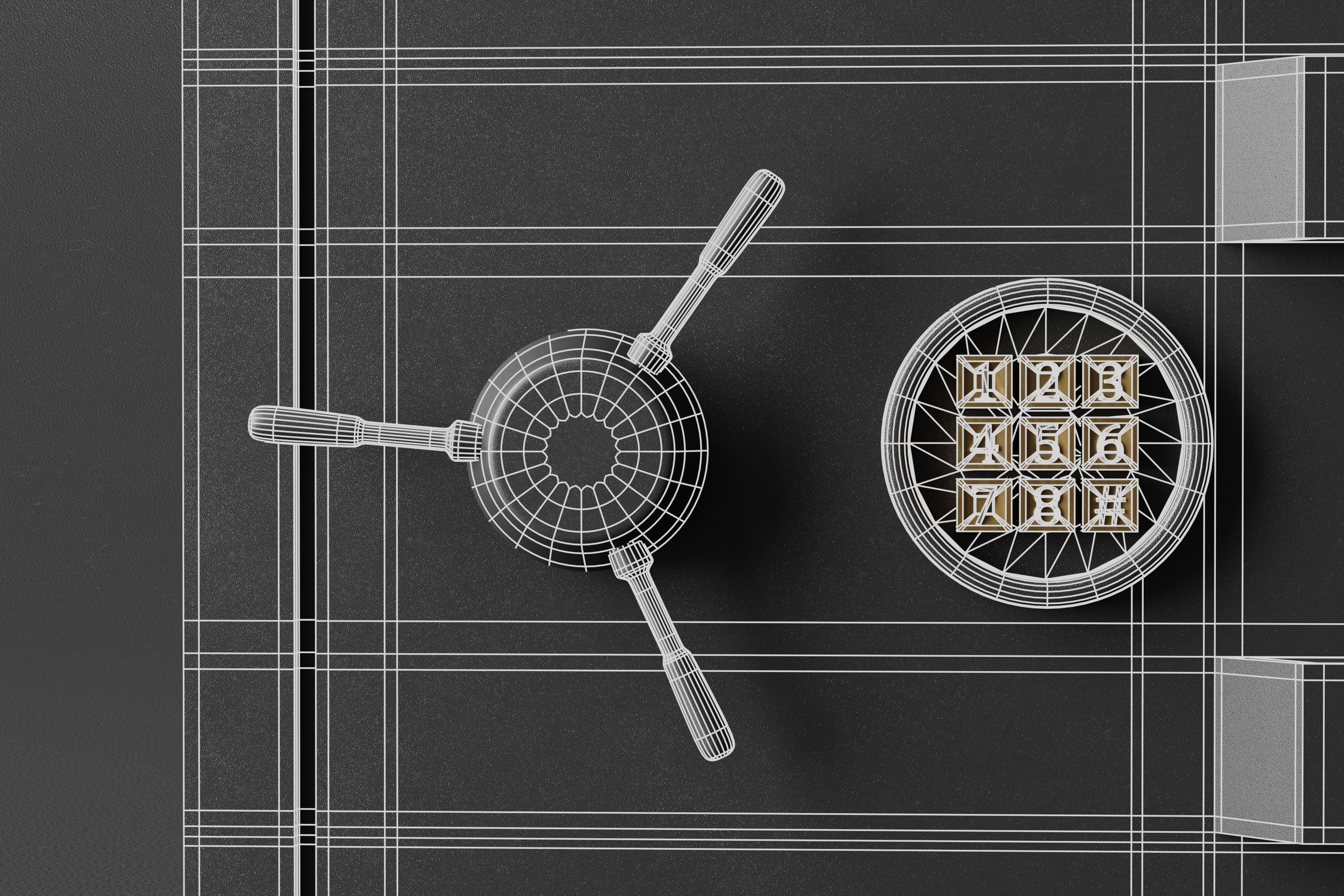 Metal Safe  Low-poly 3D model_8