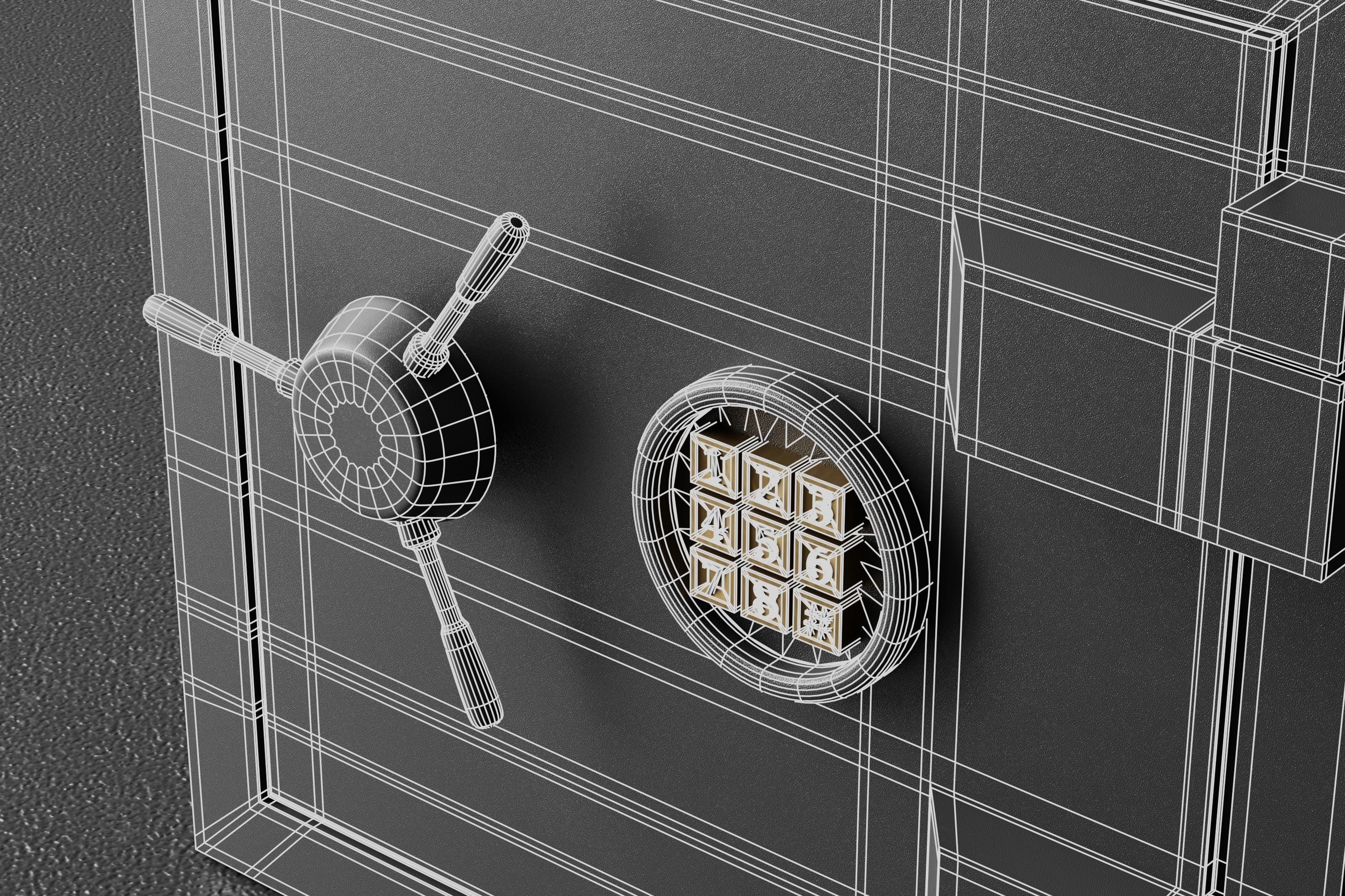 Metal Safe  Low-poly 3D model_7