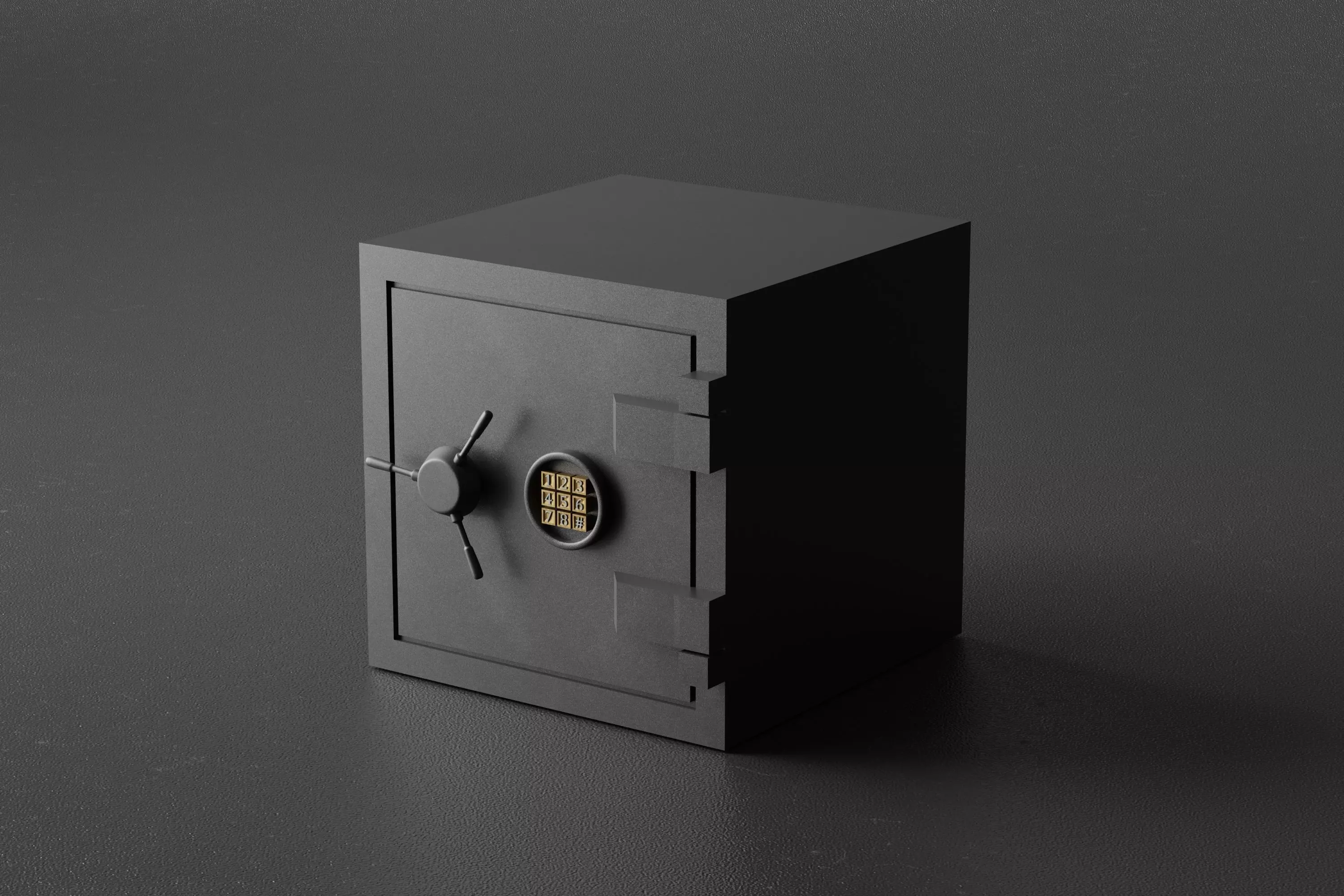 Metal Safe  Low-poly 3D model_0