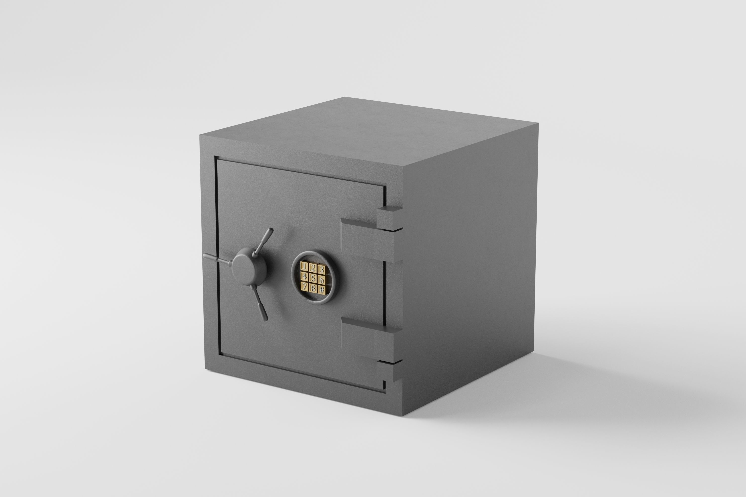 Metal Safe  Low-poly 3D model_3