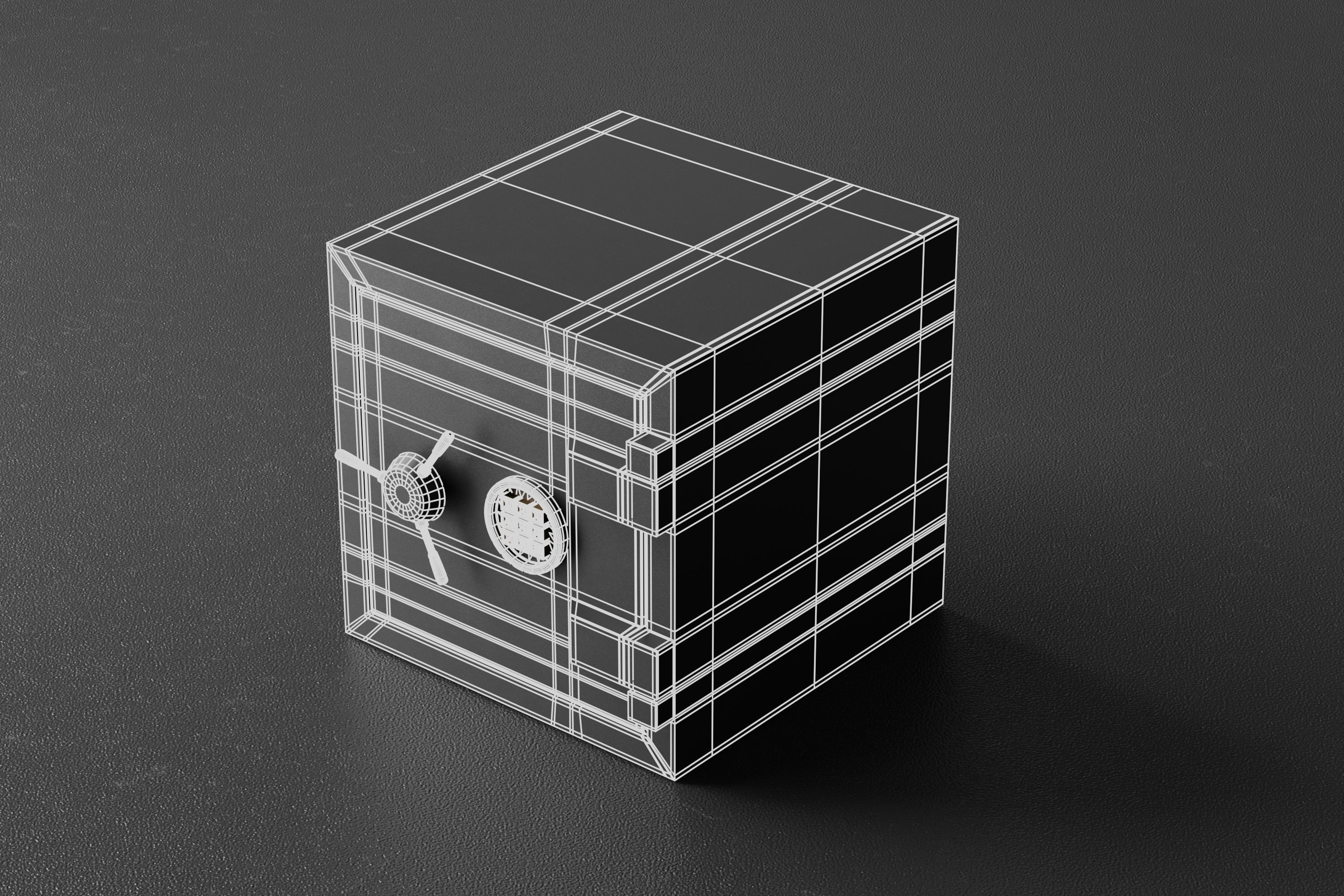 Metal Safe  Low-poly 3D model_6