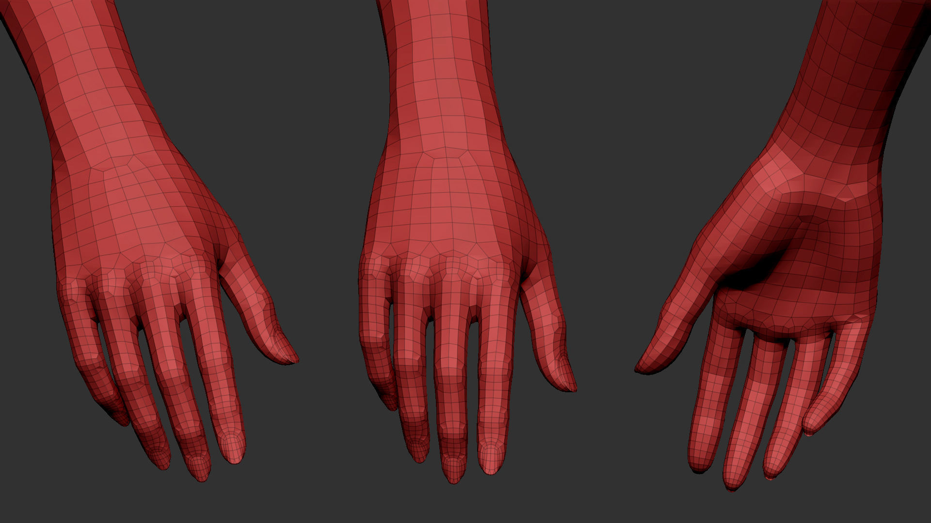 Female basemesh with good topology and UV Low-poly 3D model_3