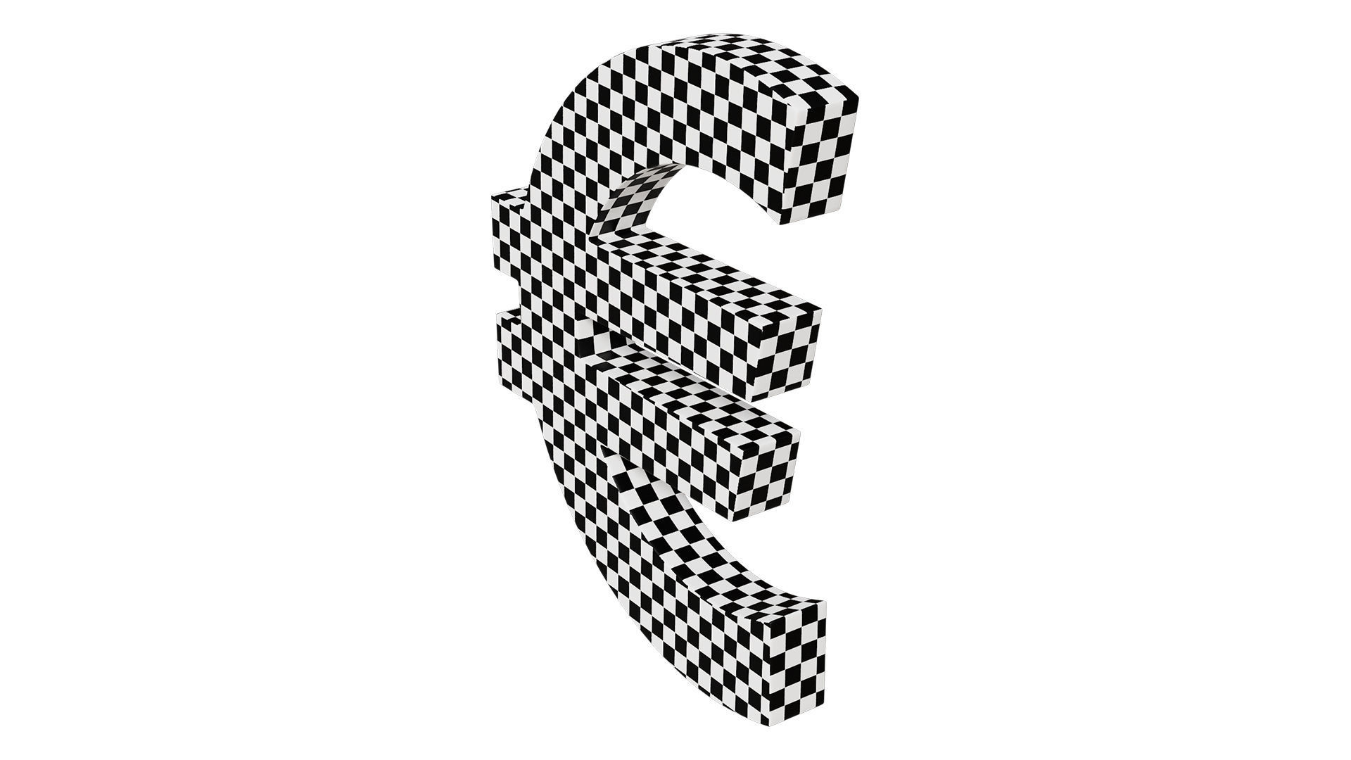 Euro symbol 3D model_5