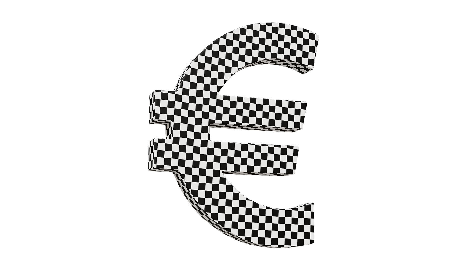 Euro symbol 3D model_2