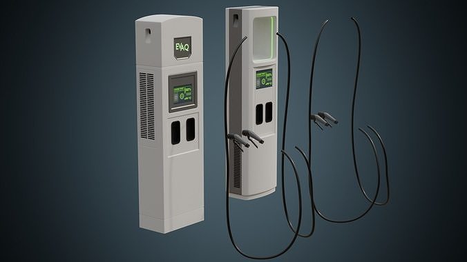Electric Car Charger 1A Low-poly 3D model 6