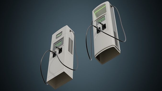 Electric Car Charger 1A Low-poly 3D model 5