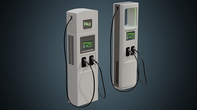 Electric Car Charger 1A Low-poly 3D model 2