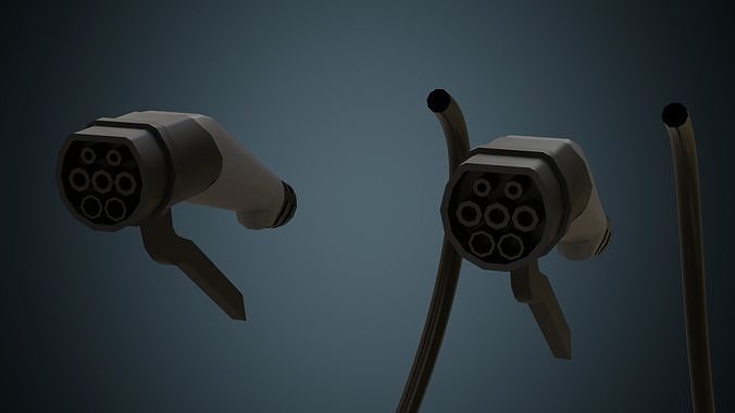 Electric Car Charger 1A Low-poly 3D model 7
