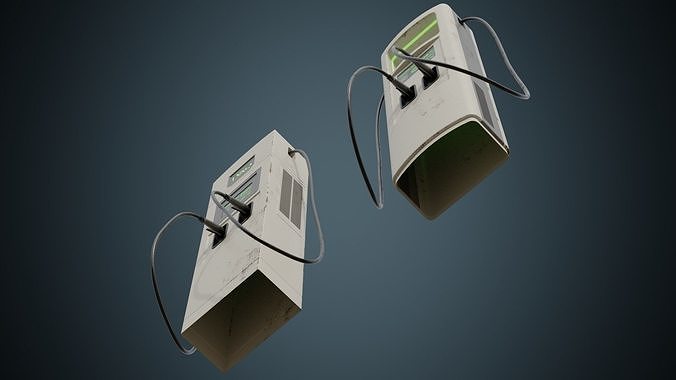 Electric Car Charger 1B Low-poly 3D model 5