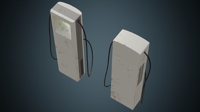Electric Car Charger 1B Low-poly 3D model 3