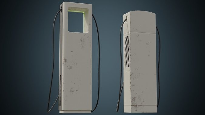 Electric Car Charger 1B Low-poly 3D model 4