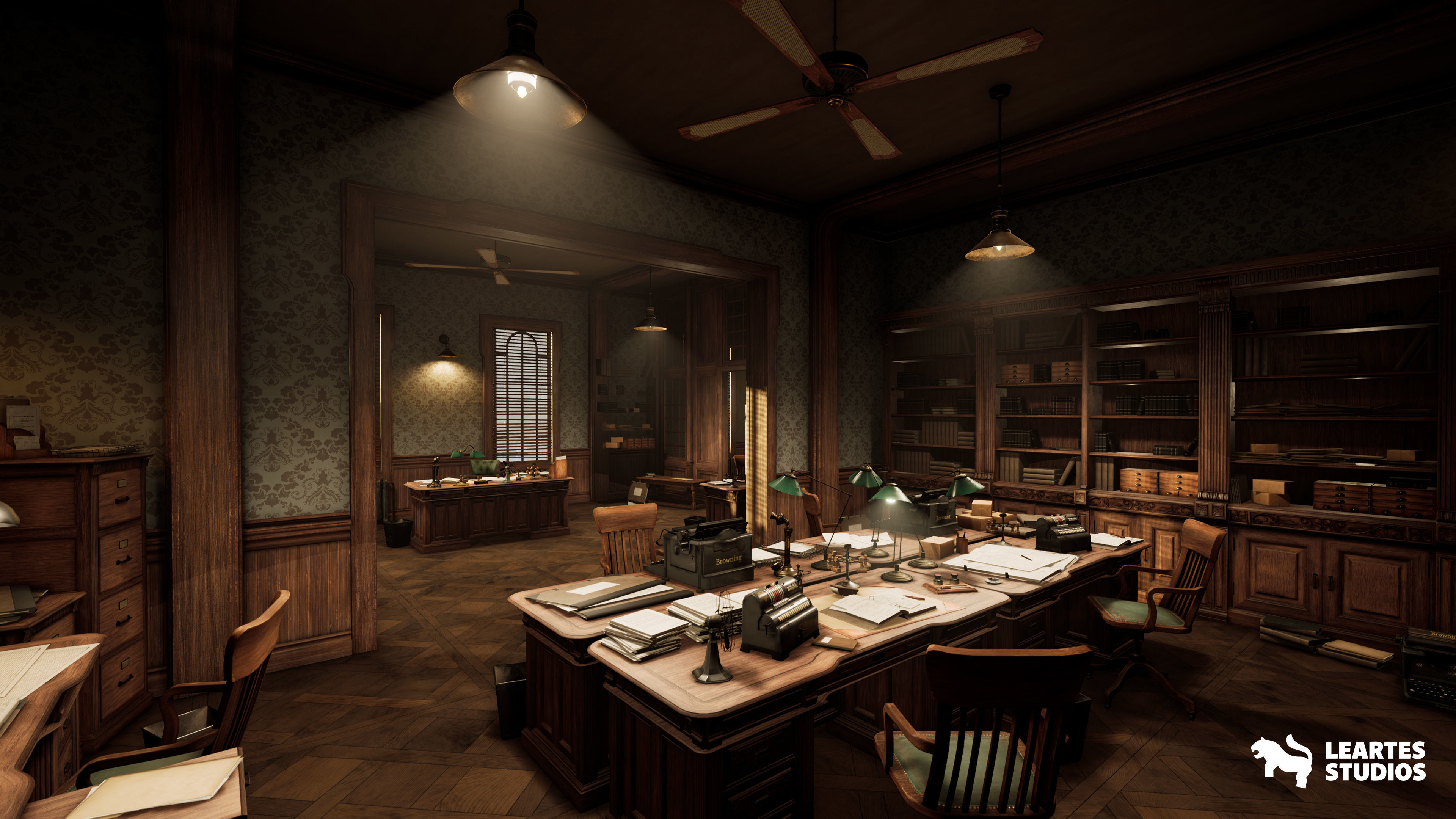 1900s Office  Low-poly 3D model_3