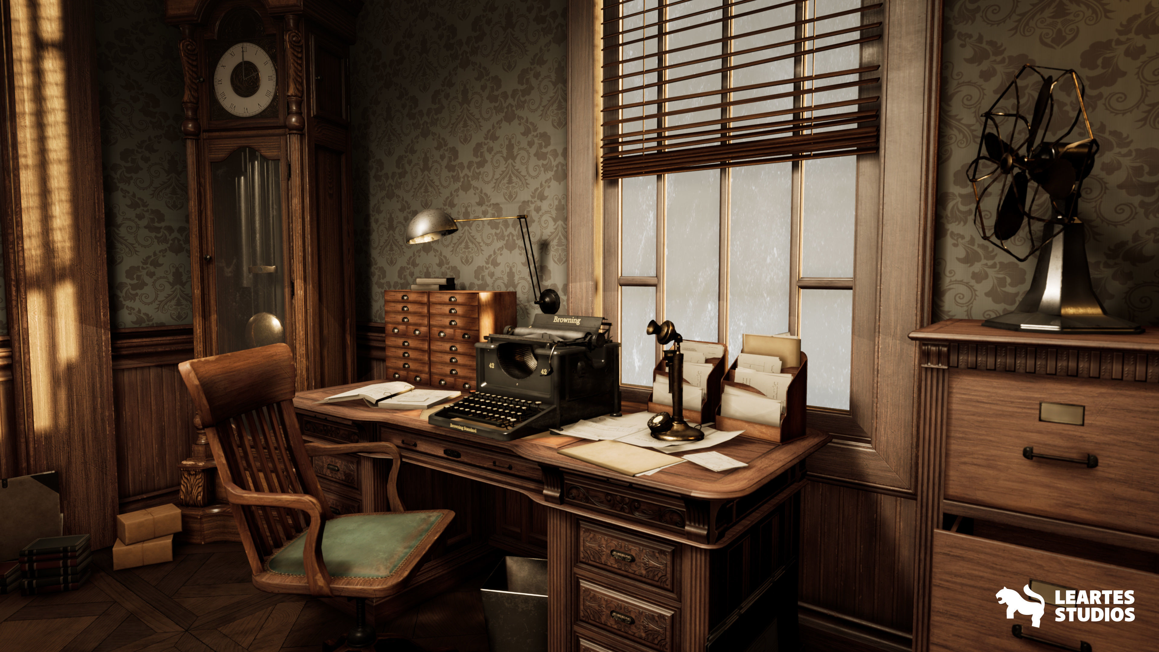 1900s Office  Low-poly 3D model_5