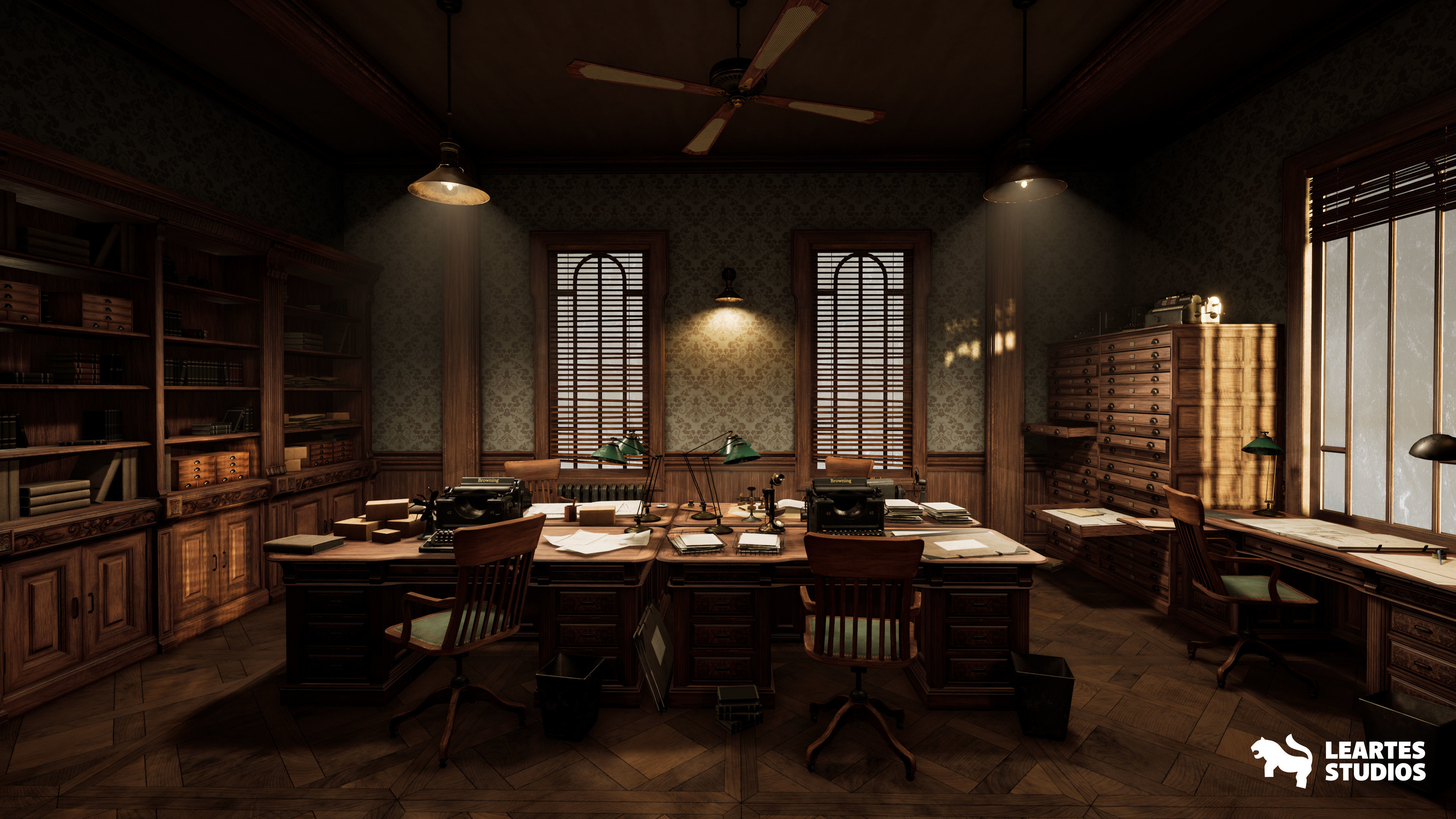 1900s Office  Low-poly 3D model_2