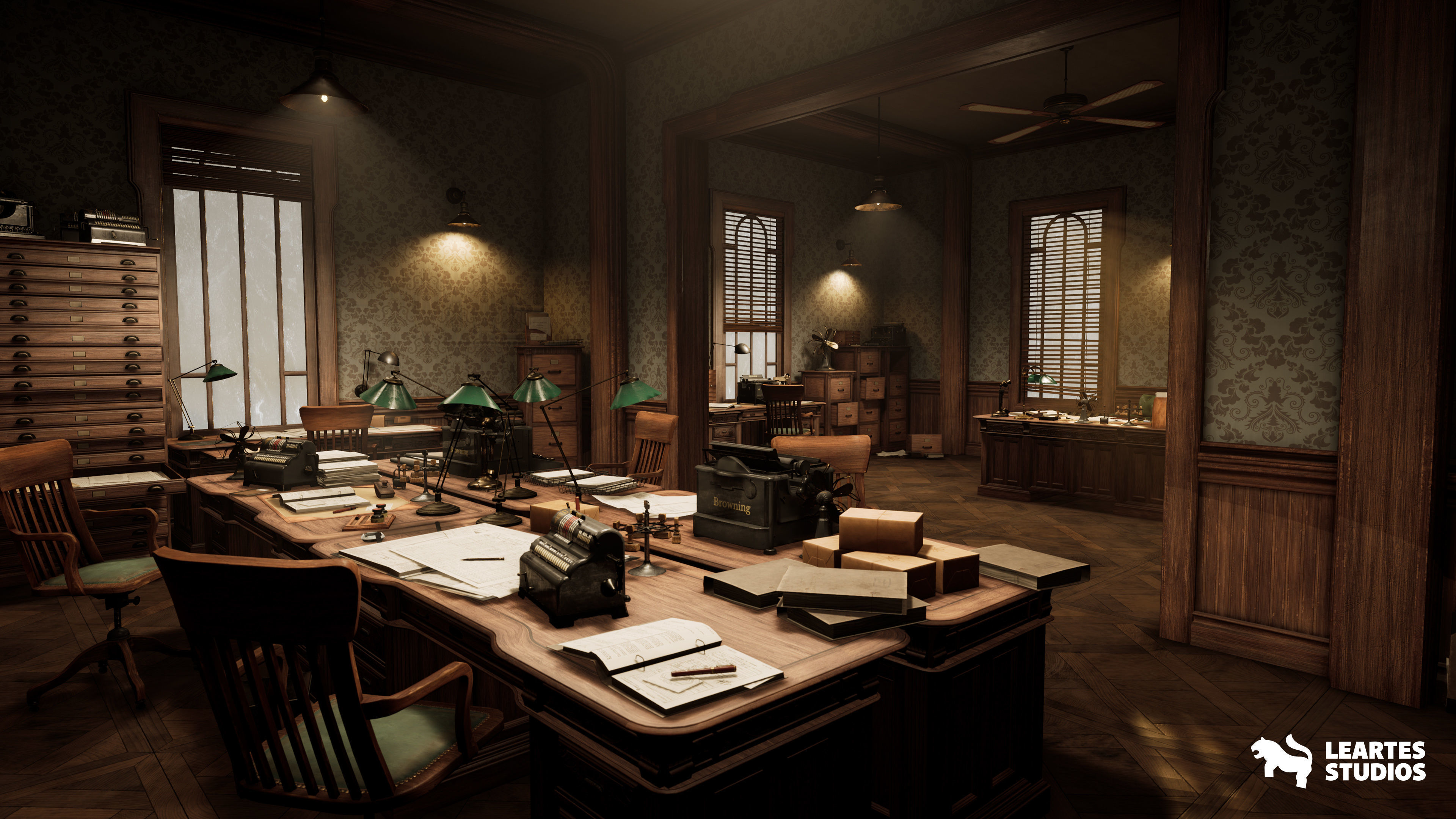 1900s Office  Low-poly 3D model_6