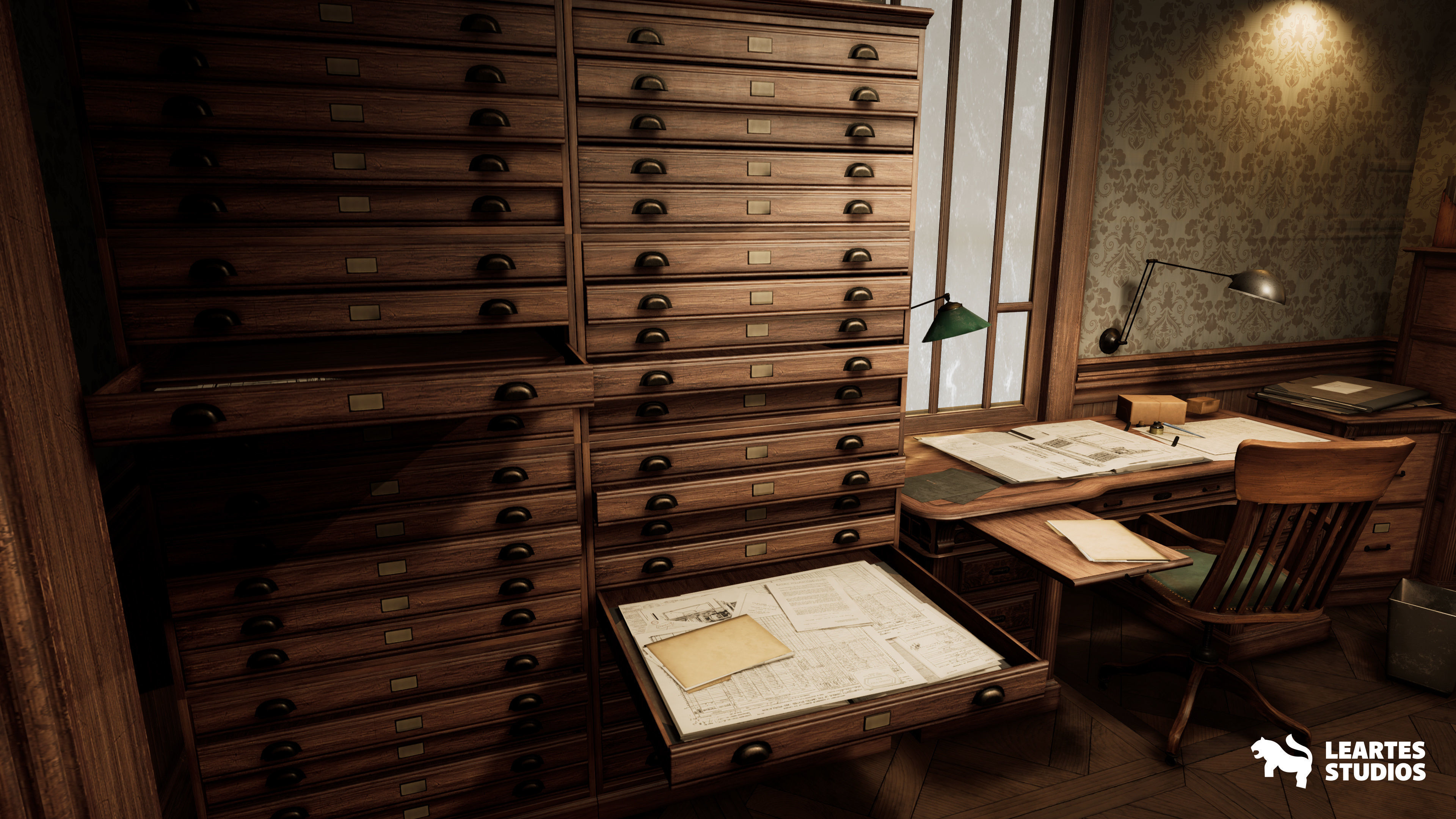1900s Office  Low-poly 3D model_4