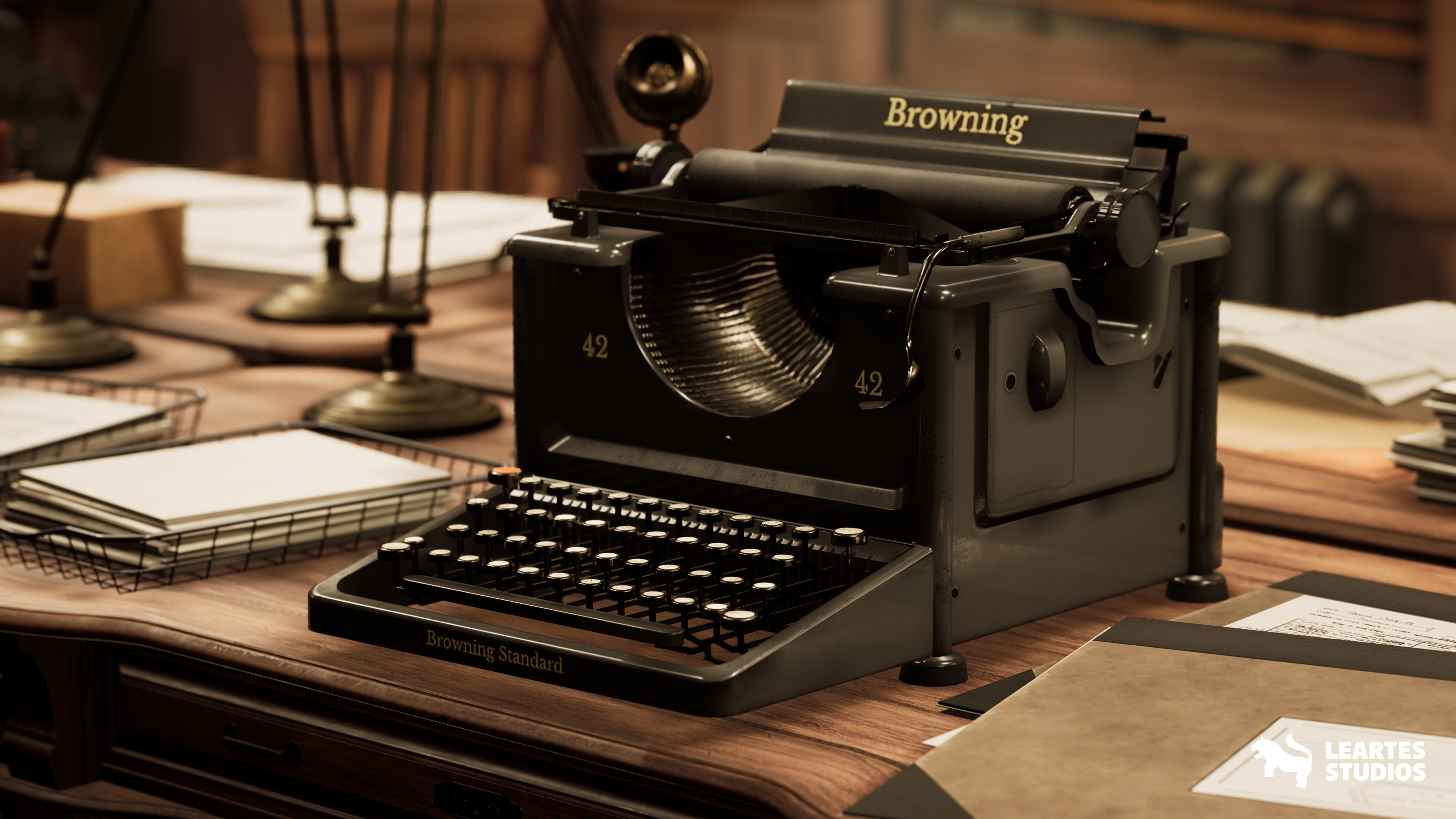 1900s Office  Low-poly 3D model_10