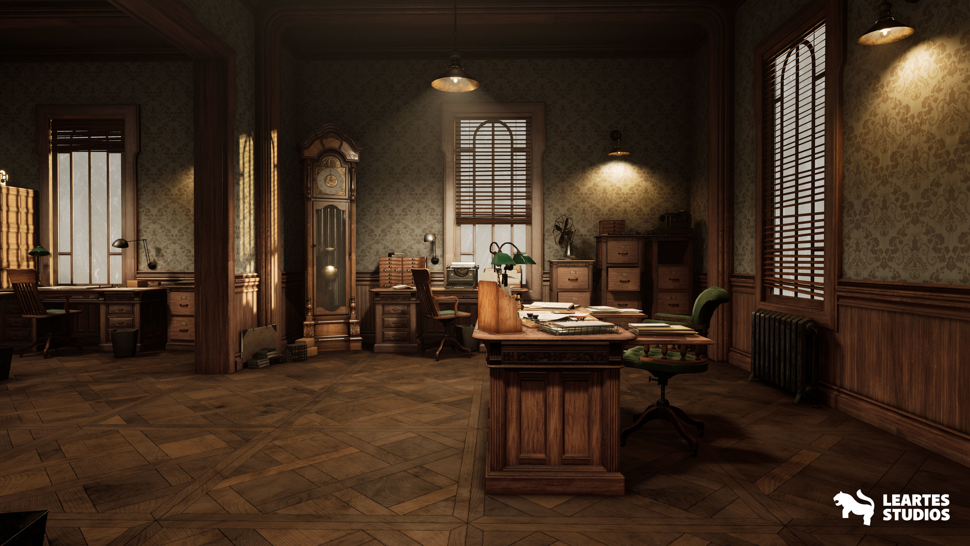 1900s Office  Low-poly 3D model_8