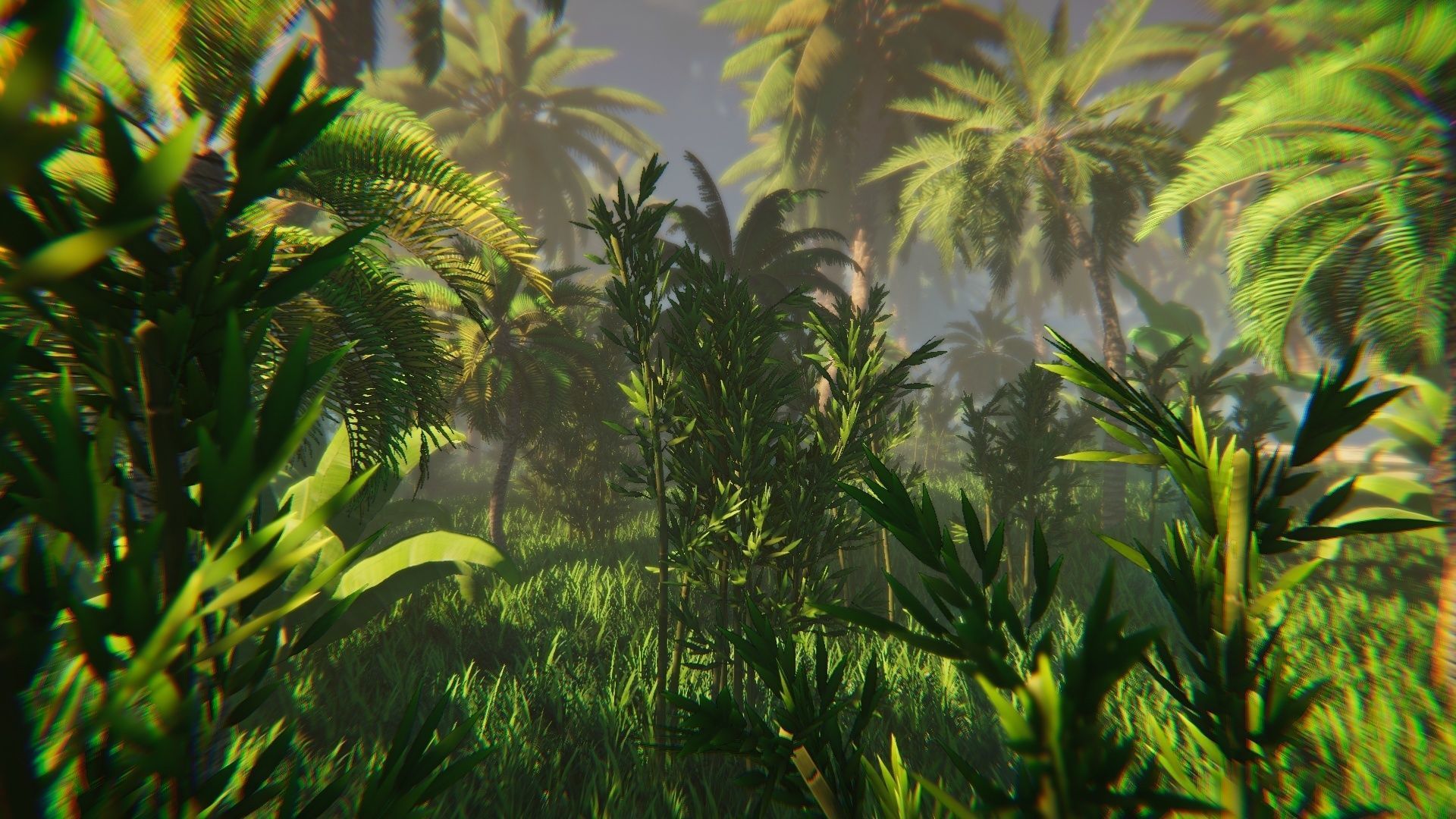 Tropical Island Vegetation Low-poly 3D model_5