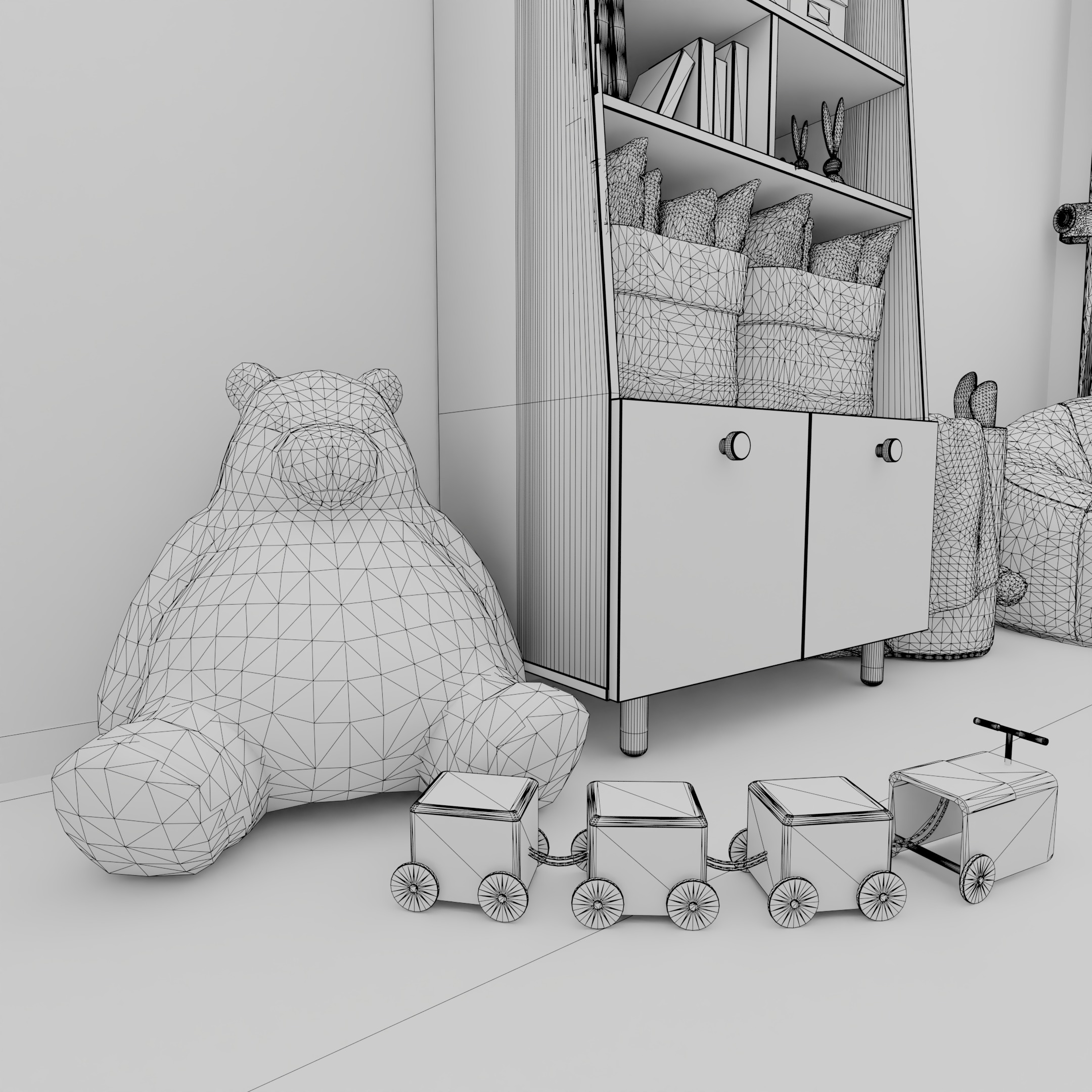 Kids Room 2 Blender Scene 3D model_8