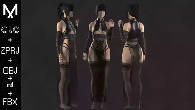 New Female Outfit OBJ mtl FBX ZPRJ